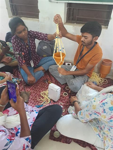 Macrame workshop-Shahid Durwasa Nishad Government College Arjunda District Balod, C.G.