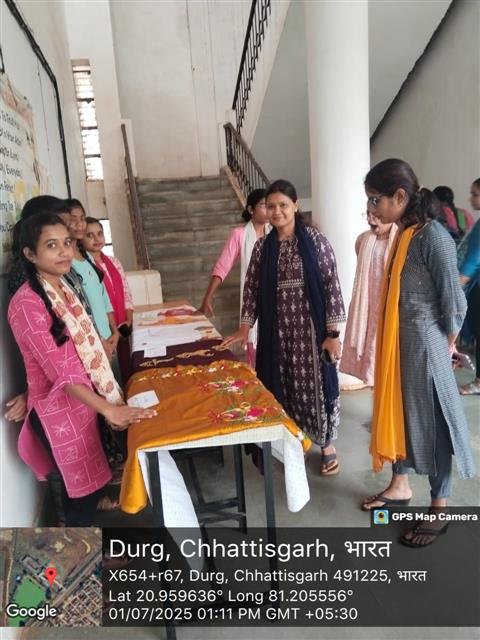 embroidery exhibition by home science department -Shahid Durwasa Nishad Government College Arjunda District Balod, C.G.